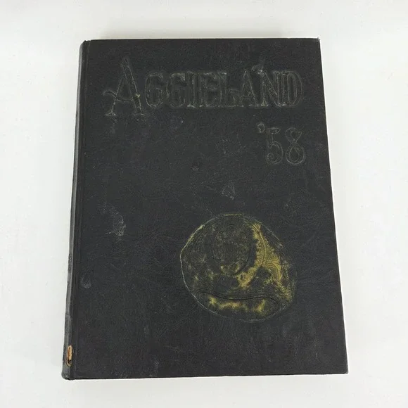 1958 Aggieland Texas A&M University Yearbook Vol 56 Vintage Hardcover Black Gold - Picture 1 of 10